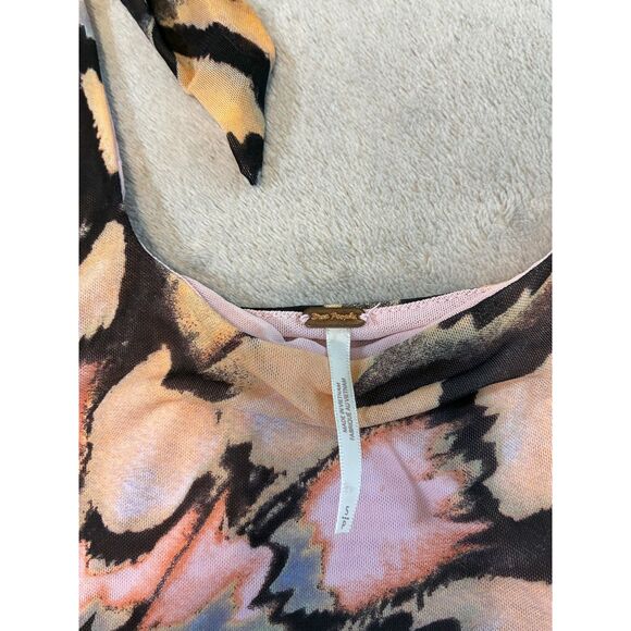 Free People Avenue Ruched Bow Strap Tank Top Small - Picture 2 of 10